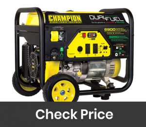 Champion 5500 Watt Dual Fuel Portable Generator with Wheel Kit