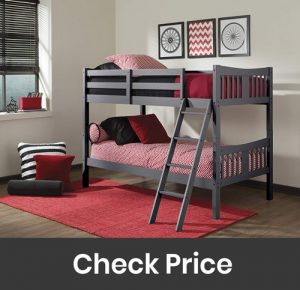 Storkcraft Hardwood Twin Bunk Bed with Safety Rail